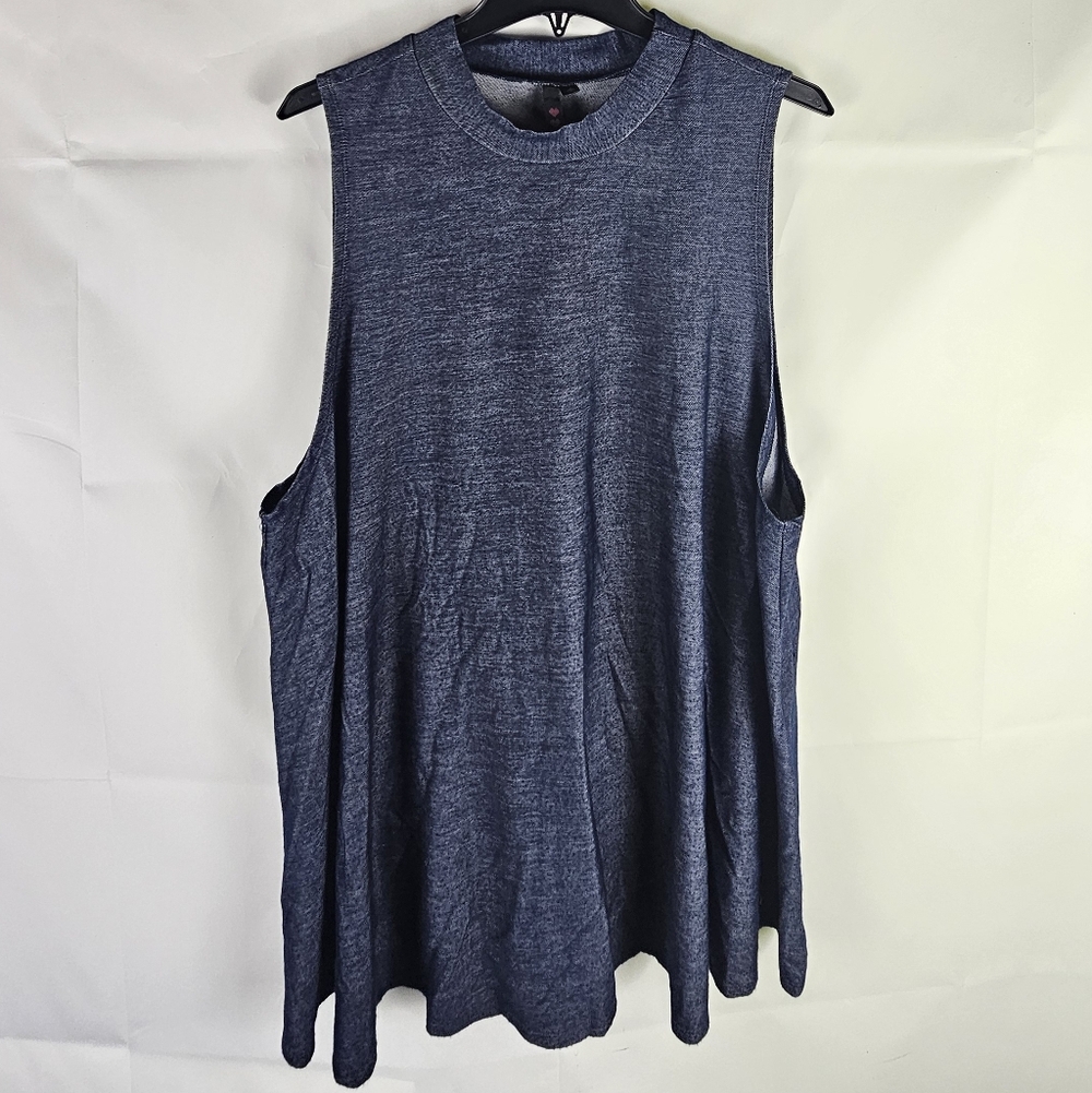 Plus Stretch Tank Top Size 3X | Curvy Casual Gorpcore Summer Loungewear Denim